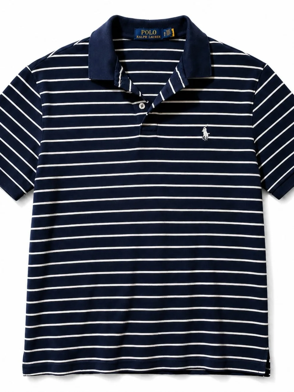 Ralph Lauren Navy & White Striped Polo Shirt